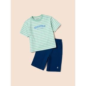 *시즌오프30%*[BEANPOLE KIDS] 스트라이프 로고 상하 세트  라이트 그린 (BI4342U05L)