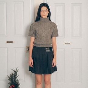 BUCKLE POINTED SKIRT CHARCOAL