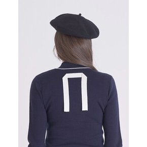 BACK NECK RIBBON MOCK NECK KNIT TOP_Navy