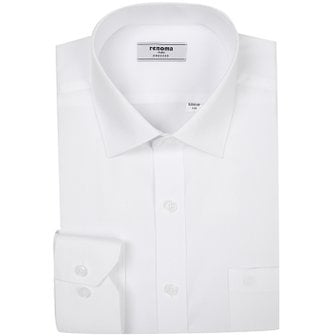 레노마 (일반핏)  데일리셔츠로입기좋은  스퀘어 도비_커프스포인트 흰색 긴팔셔츠