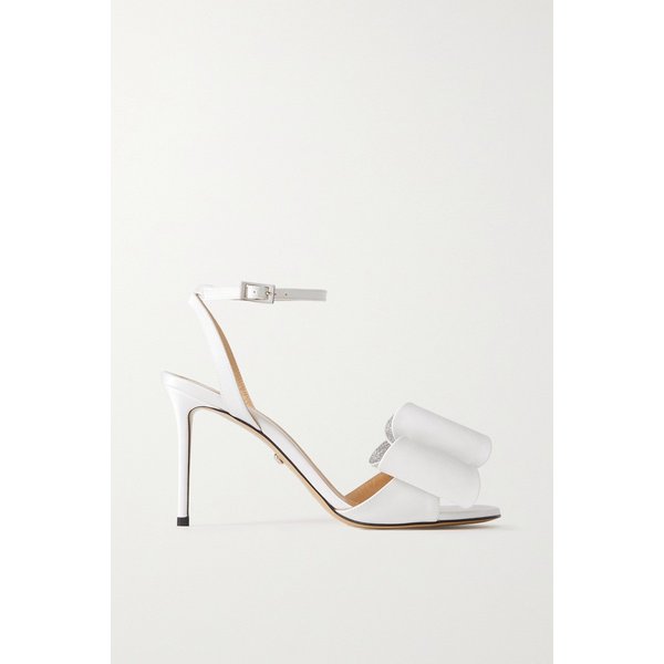 르 까도 크리스털 장식 새틴 샌들 화이트 1647597324849856