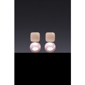 Peachmoonstone Pink Pearl Earrings 12mm [Option-귀찌 Earclip]