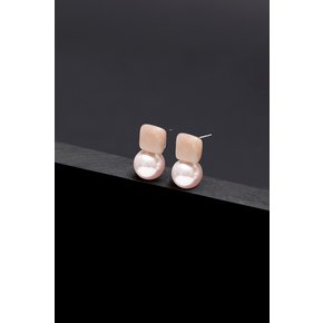 Peachmoonstone Pink Pearl Earrings 12mm [Option-귀찌 Earclip]