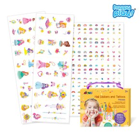 에비니어 유아 붙이는 타투 꾸미기 스티커 놀이 프린세스 260pcs