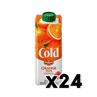  델몬트 콜드오렌지 100%과즙주스 팩음료 250ml x 24개