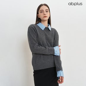 [ab.plus/신상] 배색 셔츠 레이어드 니트 (LSZ4MW39A)