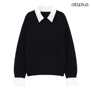 [ab.plus/신상] 배색 셔츠 레이어드 니트 (LSZ4MW39A)