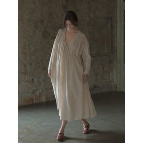 draped linen dress