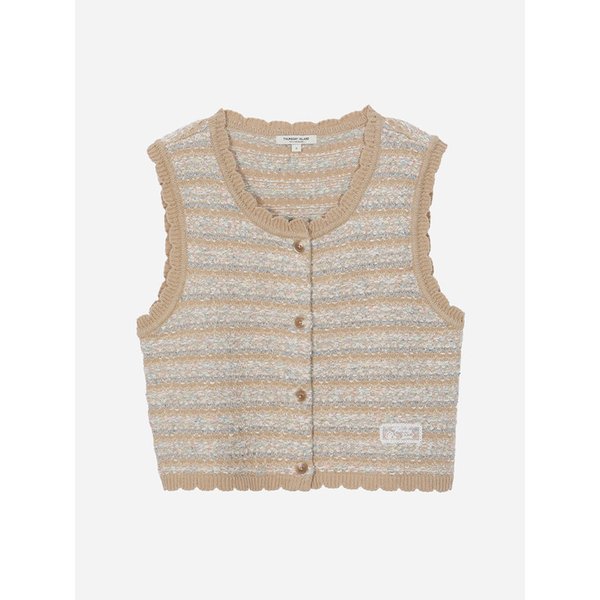 트위드 믹스 니트 베스트_T262MVT134W