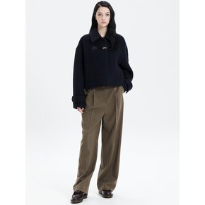 STITCH PINTUCK WIDE PANTS_BROWN