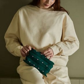 Lucky Pleats Knit Pouch S Grid (ALL)
