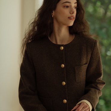 틸아이다이 Stella wool jacket_Khaki brown