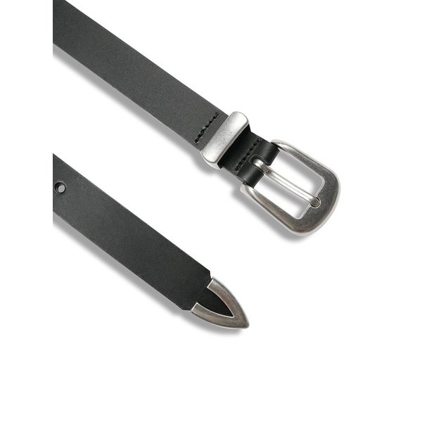 Western Basic Hard Leather Belt in Black