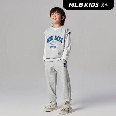 MLB키즈 (공식)24SS 바시티 3PCS 베스트 긴팔 세트 7AS1V0741-43MGL