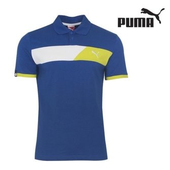  푸마 남성 스포츠 캐주얼 컬러블록 폴로 카라 반팔 티셔츠 824005-08