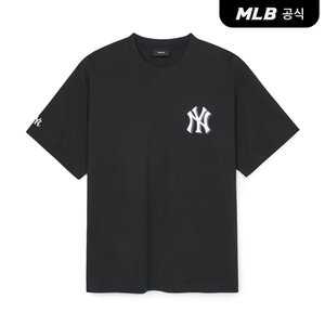 MLB [코리아공식] 빈티지 모노티브 오버핏 반팔 티셔츠 NY (Black)