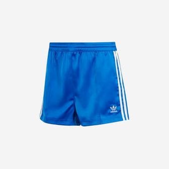  (W) 아디다스 삼선 사틴 쇼츠 블루 - KR 사이즈 (W) Adidas 3-Stripes Satin Shorts Blue - KR S