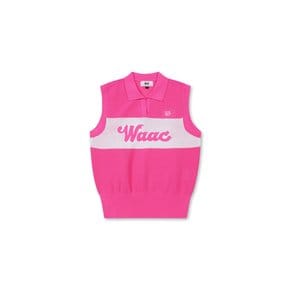 왁[WAAC]골프 (WWWAM24302PIX)여성 Mesh Block Knit Vest