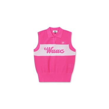 왁 골프 (WWWAM24302PIX)여성 Mesh Block Knit Vest