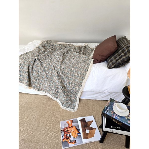 빈티지 블룸 자가드 아트 블랭킷 소파커버
