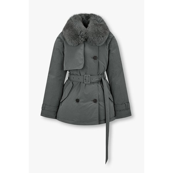 [리오더] 디태처블 퍼 카라 벨티드 다운 자켓 7125417701270