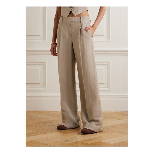 브루넬로쿠치넬리 비즈 장식 플리츠 트윌 와이드 팬츠 46376663162854324