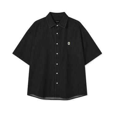 커버낫 C 로고 데님 하프 셔츠 블랙 CO2502SS33BK