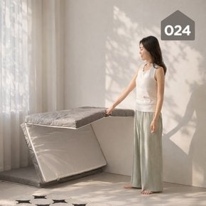 미니멀 푹신한 손잡이 3단 접이식 토퍼 매트리스 8cm 퀸