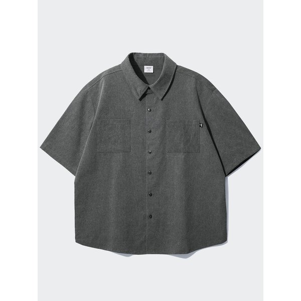 피그먼트 루즈핏 반팔 셔츠 검정 SMSS4079