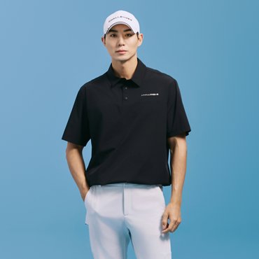챌린저 남성 펀칭 에어플로우 하이넥 반팔 우븐탑