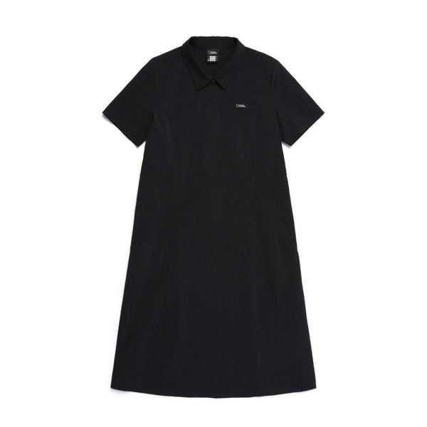 [여주점] N252WOP140 여성 아델리 경량 우븐카라 원피스 CARBON BLACK