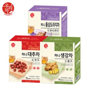 송원 허니 생강차 +홍삼도라지차 +대추차 (45포)