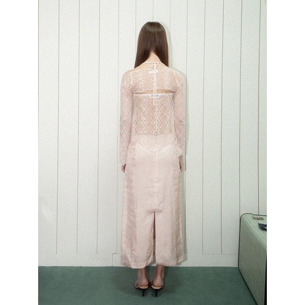 Jacquard long skirt-Pink