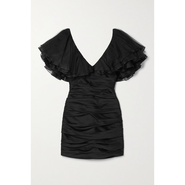 케이트 Carmen Tulle And Silk Organza-trimmed Satin-crepe Mini Dress 블랙 13452677151734949