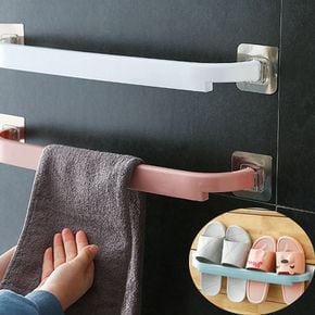 무타공 주방 욕실 수건 타월 슬리퍼 걸이 1P