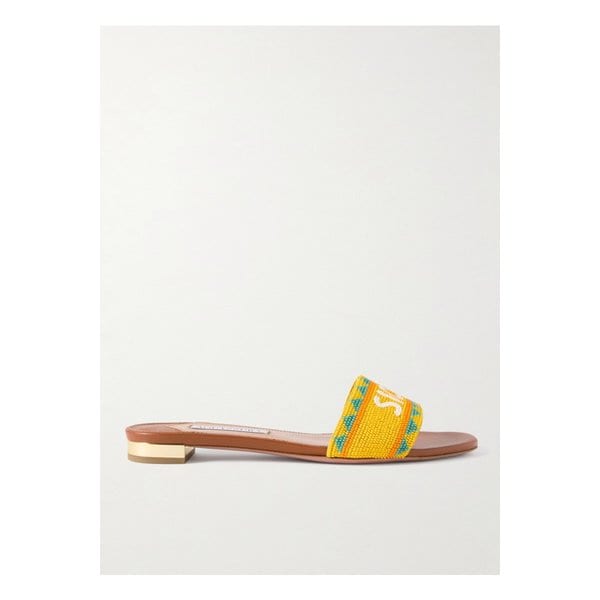 시칠리 비즈 가죽 슬라이더 탠 브라운 1647597337410869