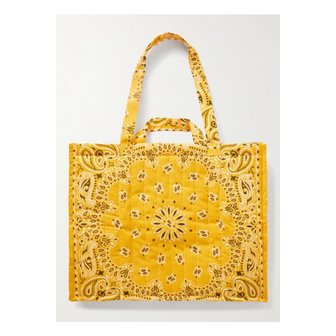 CALL IT BY YOUR NAME 콜잇바이유어네임 맥시 카바스 퀼팅 반다나 프린트 코튼 포플린 토트 옐로 46376663162856868