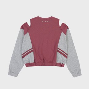 W TRACK BLOCK SWEAT CUT-OFF TOP [PINK]