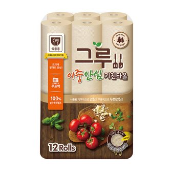 삼정펄프 삼정 그루 키친타올 100% 펄프 120매 12롤 1팩