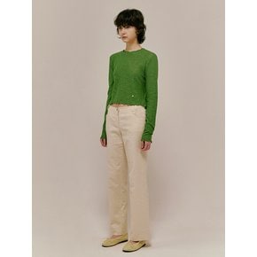 jacquard low pants_cream