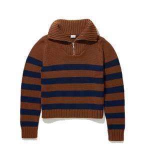 큘 THE MATEY SWEATER - VICUNA/NAVY