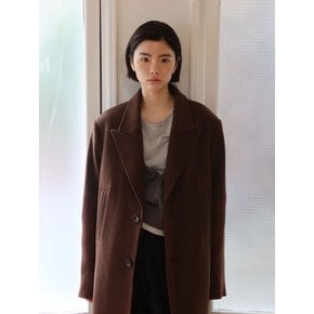 [김주리 PICK] KNITTED COMBI SLEEVE LONG COAT [BROWN]