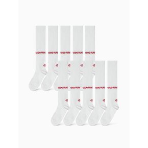 [10 PACK] Menasoo Long Socks_White