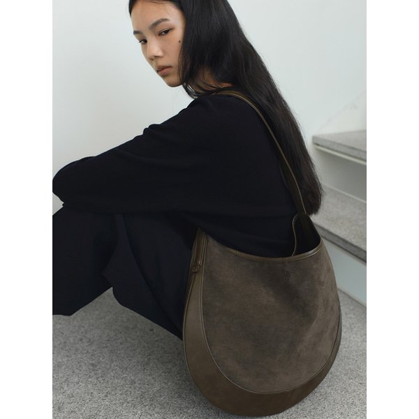 Curvee Hobo Suede Bag Brown