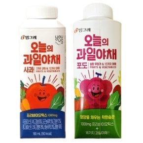 오늘의과일야채사과 12개+포도 12개 영양듬뿍음료 190ml (무료배송)