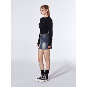 Washing Denim Mini Skirt (INDIGO)