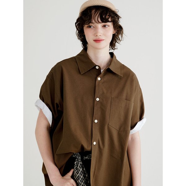 멀티 옥스포드 반팔셔츠 브라운 JNSS7722