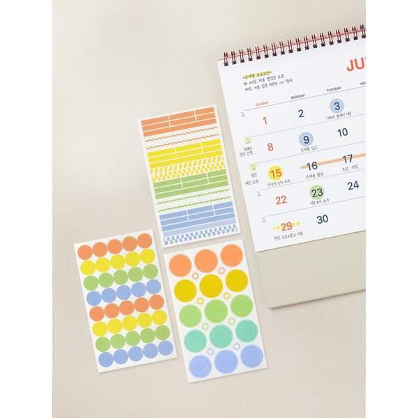 투명 스티커 세트_원형 하이라이트 트윈링