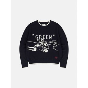 GREEN Knit Sweater Navy