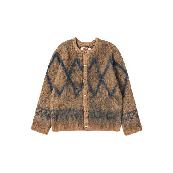 [COLLECTION LINE] 럭스 버튼 헤어리 라운드 가디건 브라운